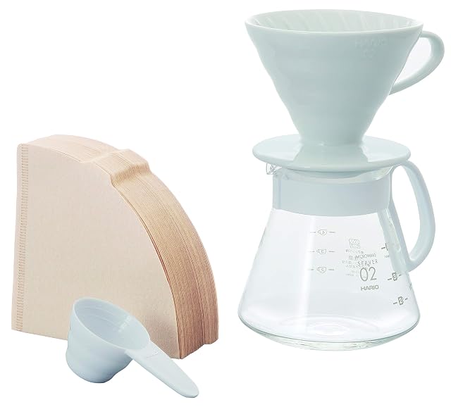 Dripper à café Hario V60 taille 02 en céramique blanche